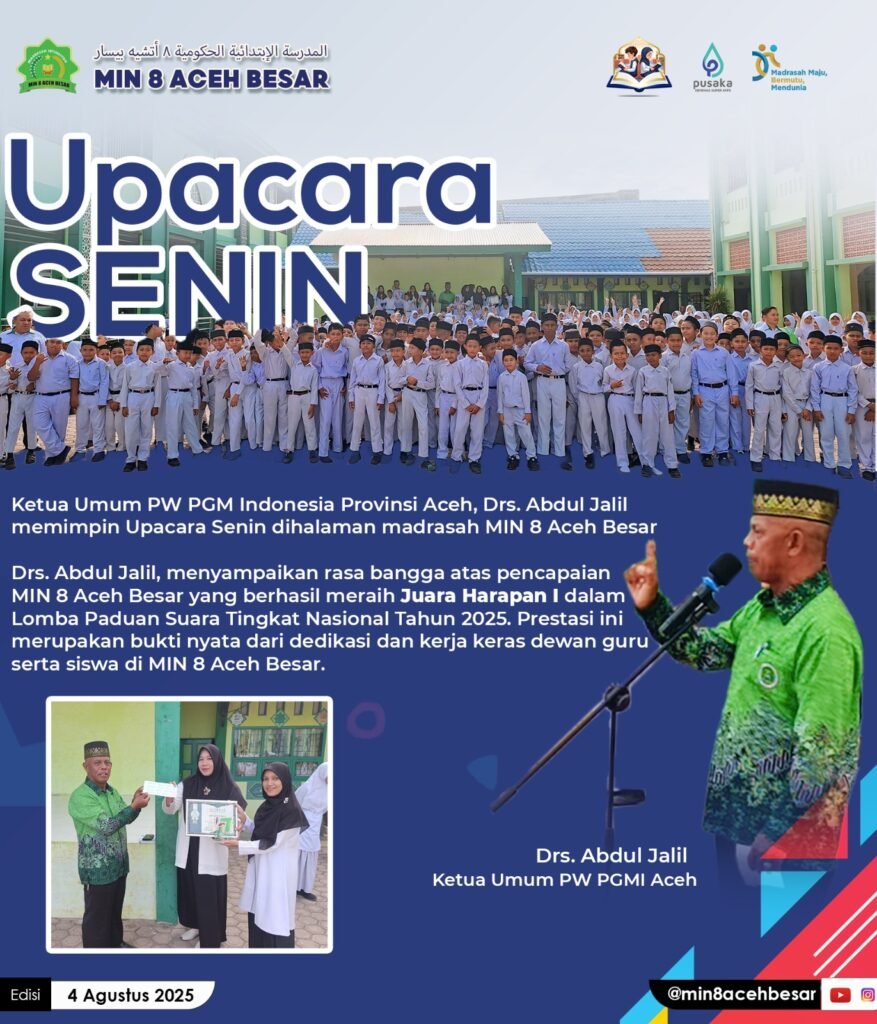 Upacara Bendera Sebagai Wujud Disiplin dan Nasionalisme – MIN 8 Aceh Besar